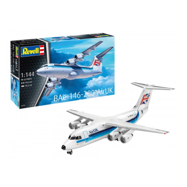 KIT PARA MONTAR REVELL BAE 146-200 AIRUK 1/144 63 PEÇAS REV 03791